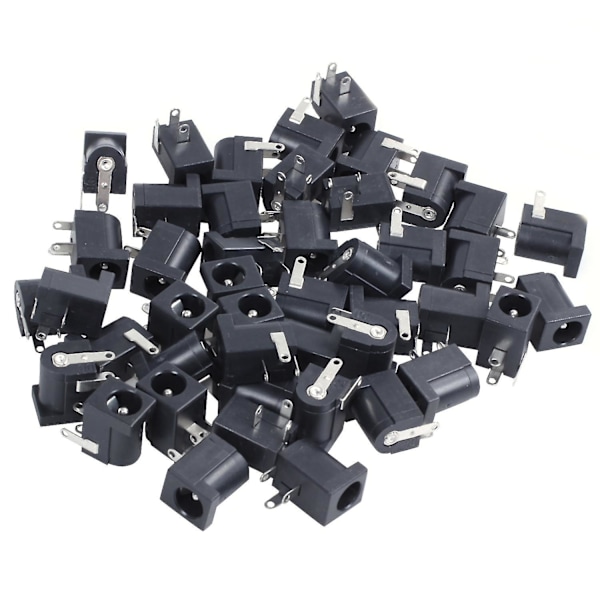 sourcingmap 45 st DC-strömkontaktuttag 2,1 mm x 5,5 mm Tunnformad PCB-montering DC-005