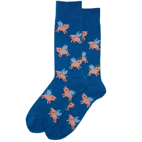 Flying Pigs Socks (Vuxen Large) Multicolor Blue