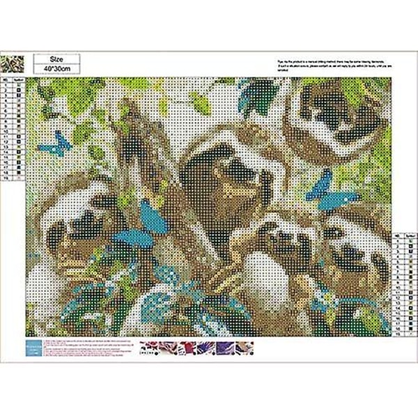 Diamantmålningskit för Vuxna Runda Borrar Full Resin Strass Broderi Korsstygn Dekor Sengångarfamilj 40x30cm 1 Förpackning av