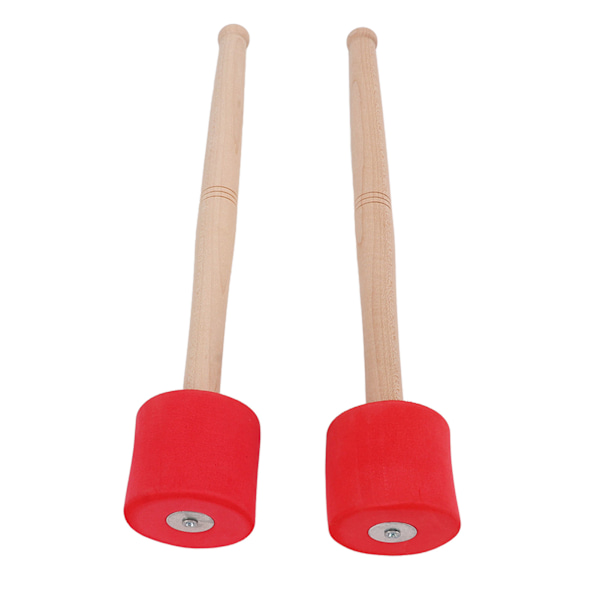 2 Bass Foam Drumsticks Army Drum Hammer Percussion Instrument Accessories Red