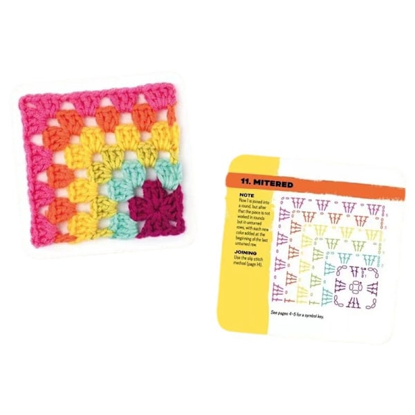 50 blandade och matchade mönsterkort, vuxen stickset, Granny Square Deck virkning
