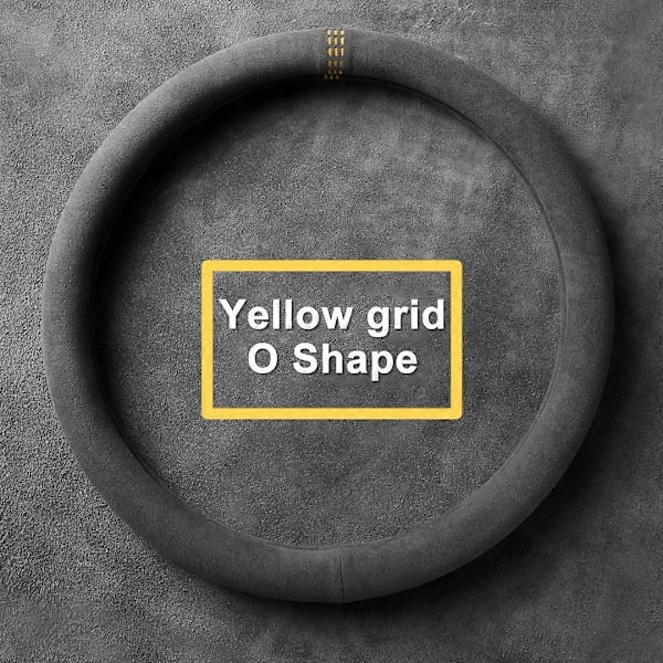 Svart Bilratt Skydd Alcantara Universal Kohud Mocka Ratt Skydd Lämpligt För 99% Biltillbehör Interiör Yellow O Typle