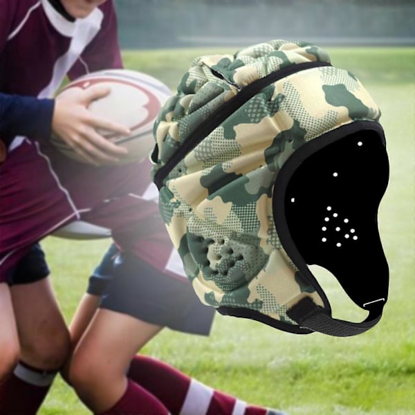 Rugbyhjelm, blød polstret hovedbeklædning, flagfodboldbeskyttelse, fodboldhovedbeklædning til unge børn Style B