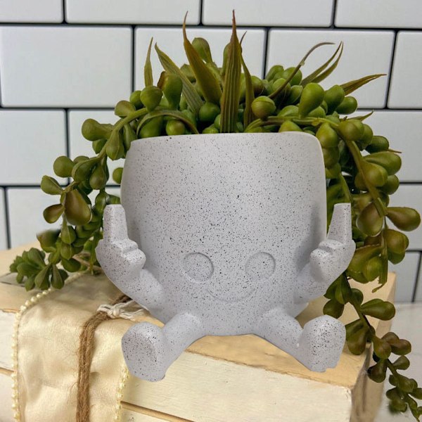 Lille mand potteplante ornamenter harpiks håndværk sukkulente blomsterpotter havehave dekoration ornamenter