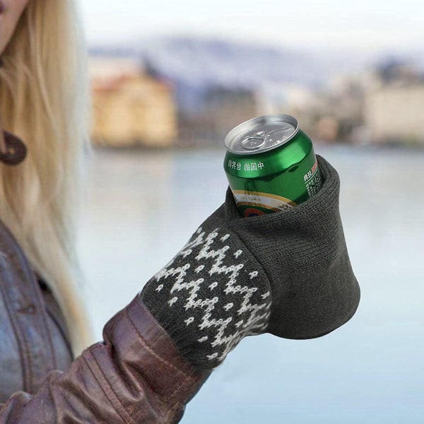 Numb 2st Ölvante Handskar, Stickad Mitten Dryck Isolerande Ölvante Nyhet Vintervarma handskar Dricksvante för att hålla handen varm