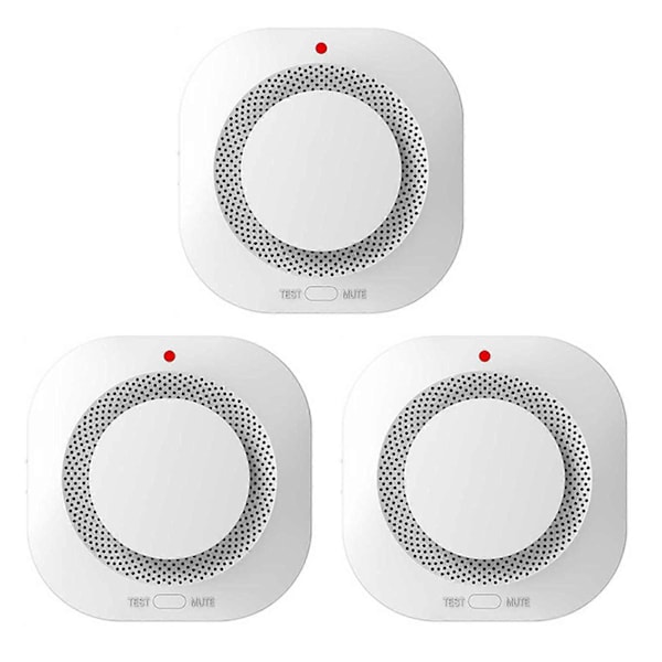 Rökdetektor Alarm Professionell Säkerhetsutrustning Familjesäkerhetstillbehör 3pcs