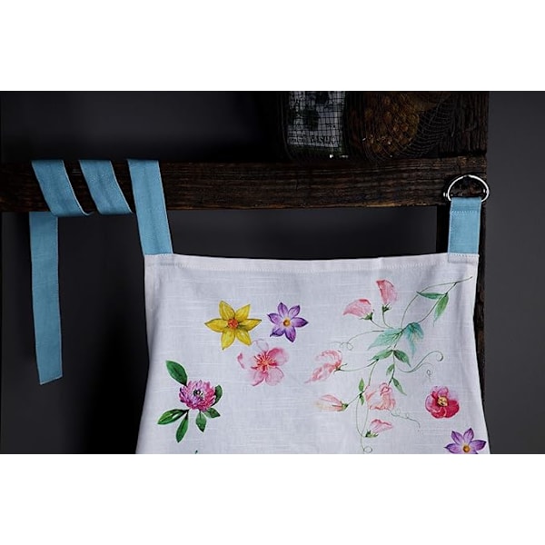 Förkläde 100% bomull Påskförkläde med justerbar nacke och dold mittficka, Vår/Sommar (70cm x 85cm)