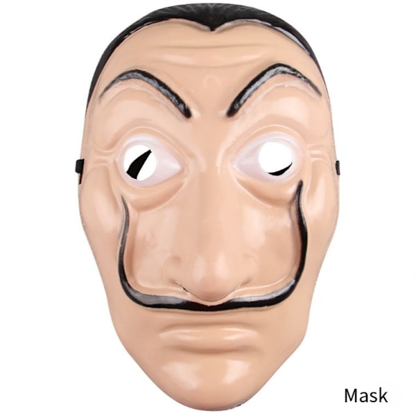 Halloween-lasten ja aikuisten cosplay-puvut Banknote House Dali -asu Mask