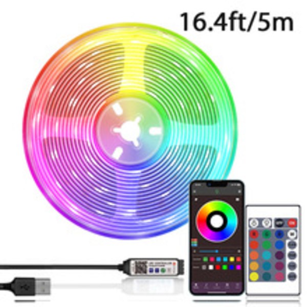 Lcutml 30 meter LED ljusslinga för rum med APP-kontroll och 60 knappar fjärrkontroll, musiksynkronisering