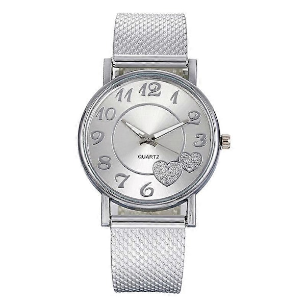Dame Quartz Diamant Ur Hjerteformet Parur