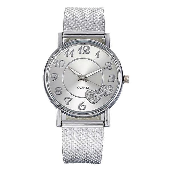 Dame Quartz Diamantklokke Hjerteformet Par Klokke