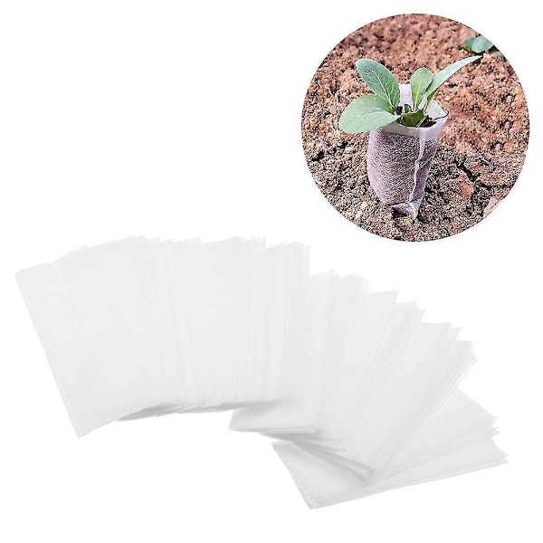 200 stk. Bionedbrydelige Non-woven Plantesække Plant Grow Bags Stof Plante Potte