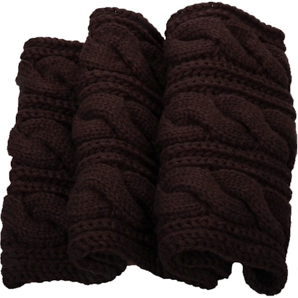 Damers Tykk Ribbestrikket Vinter Infinity Circle Loop Skjerf Premium Twist Dark Chocolate