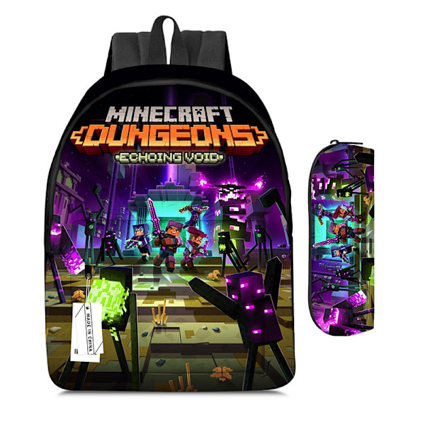 Minecraft My World Skoletaske Crawler Flyvemaskine Taske Trykt Rygsæk