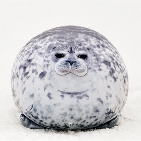 Ny mjuk säl plyschleksak Chubby Blob Seal kudde stoppad bomull Djur mjuk barnleksak Grey A1