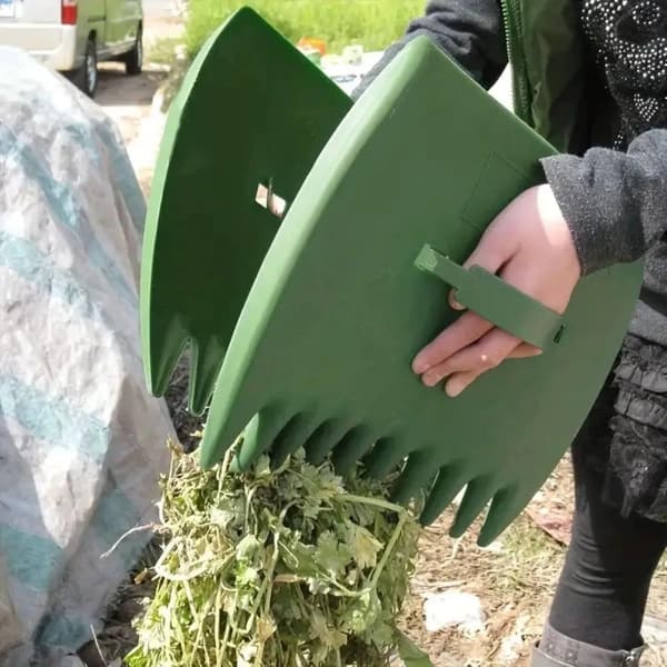 Kraftig utendørs løvrive/oppsamler – hageredskap i plast for oppsamling av løv og hageavfall.