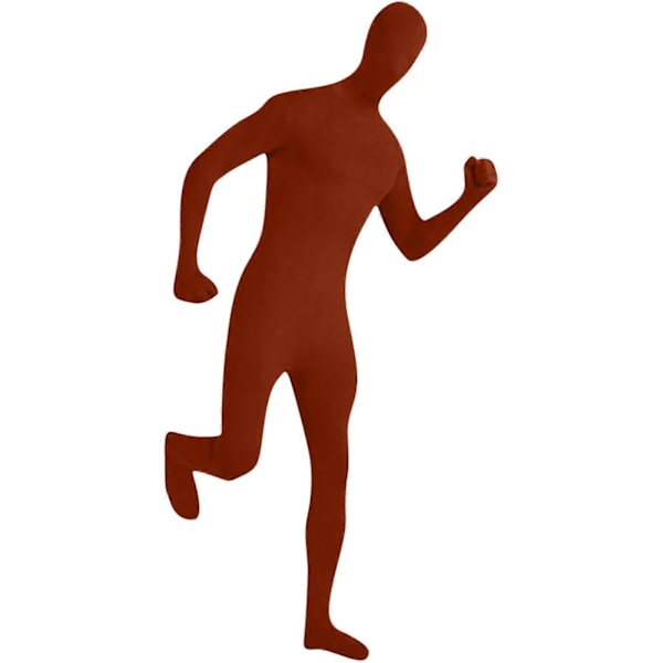 Zentai-drakt for menn og kvinner, tettsittende jumpsuit, ensfarget dansekostyme, sceneopptredenskostyme Brown M