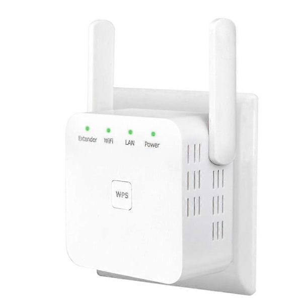 WLAN-förstärkare, Ultraxtendex WLAN-repeater med 4 antenner, 300 Mbit/s WiFi-förstärkare med dubbel LAN-anslutning, kompatibel med 99% standard WiFi