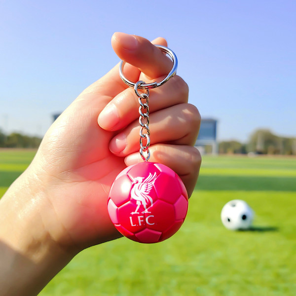 PVC nøglering med mini fodbold, Tyskland 2024 Europacup klublogo flag Manchester City Real Madrid liverpool
