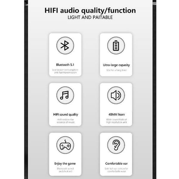 P9 Bluetooth Headset Headset Mobiltelefon Trådløs Bas Gaming Headset