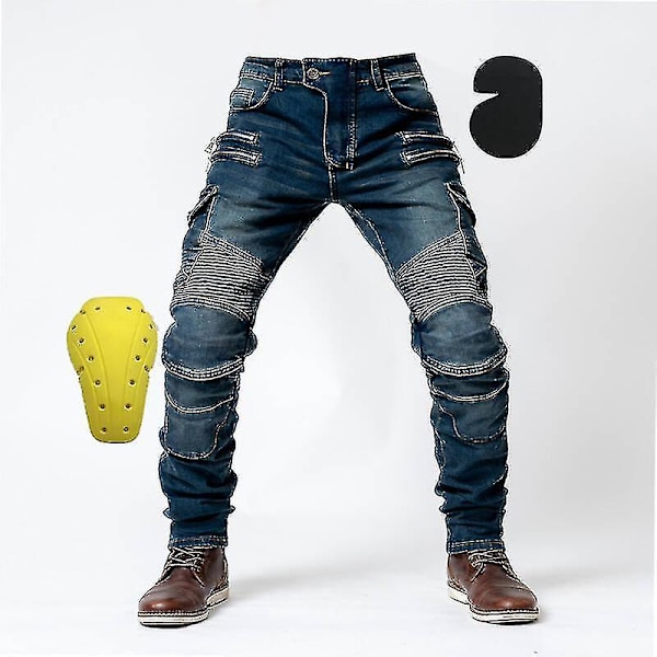 Motorcykelbukser Herre Moto Jeans Beskyttelsesudstyr Køre Touring Motorcykelbukser Motocross Bukser Moto Bukser khaki EU-XXL