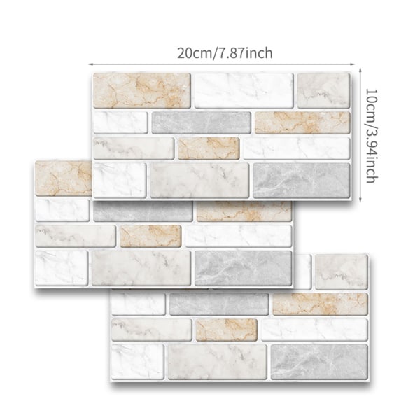 Mosaic Tile Brick Tarrat Koti Keittiö Kylpyhuone Seinien koristelu 54-PACK 20*10cm