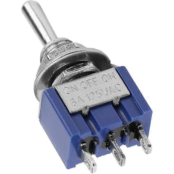 10st Mini Vippströmbrytare På-av-på Spdt Mts-103 3 Lägen 3 Stift 6mm 6a 125vac