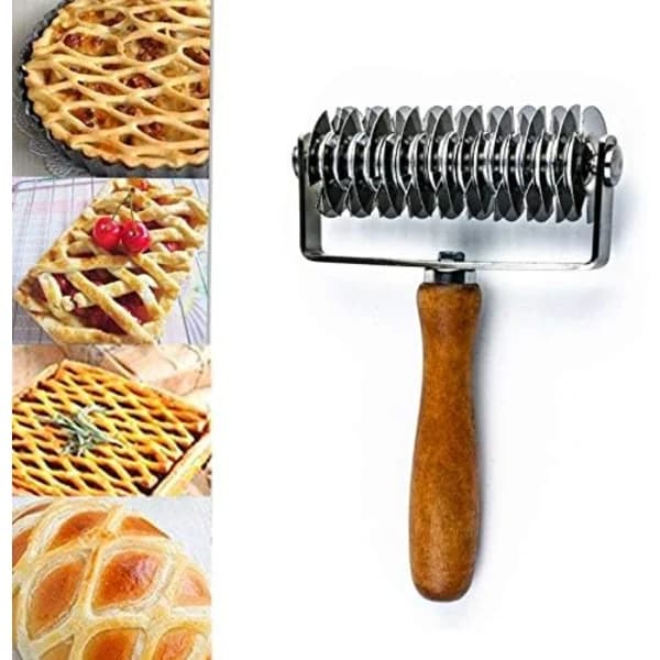 Stainless Steel Pastry Lattice Roller Cutter Tool for Pie Pizza Cake Bread Cookie
