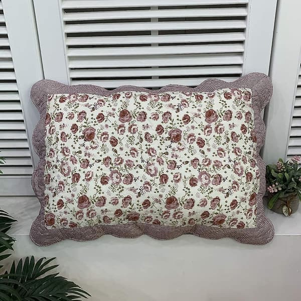 2-delars Boho Bomull Quiltade Örngott med Blommigt Tryckt Patchwork, Standardstorlek (309, 20\"x28\")