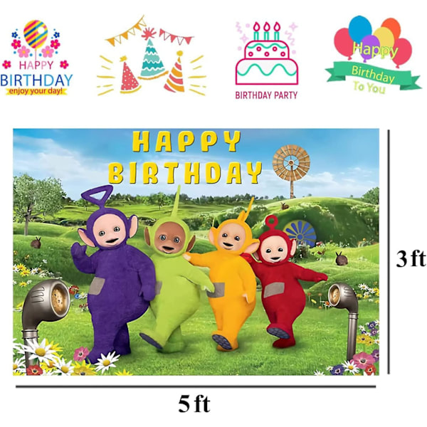 Teletubbies Bakgrunner Dekorasjoner Tegneserie Teletubbies Bursdag Foto Bakgrunn For Barn Bursdagsfest Baby Shower (bakgrunner)