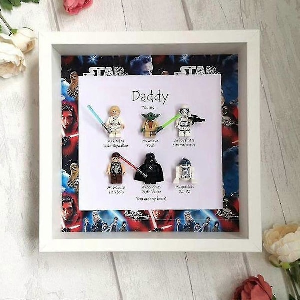 Superhjälte Fotoram Väggkonst Retro Tecknad Figur Familjedekoration White Family 6
