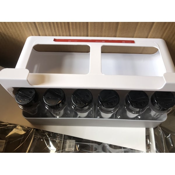 Kryddförvaringsställ kökskryddboxställ hushåll stansfritt med plastkryddflaska 6 set