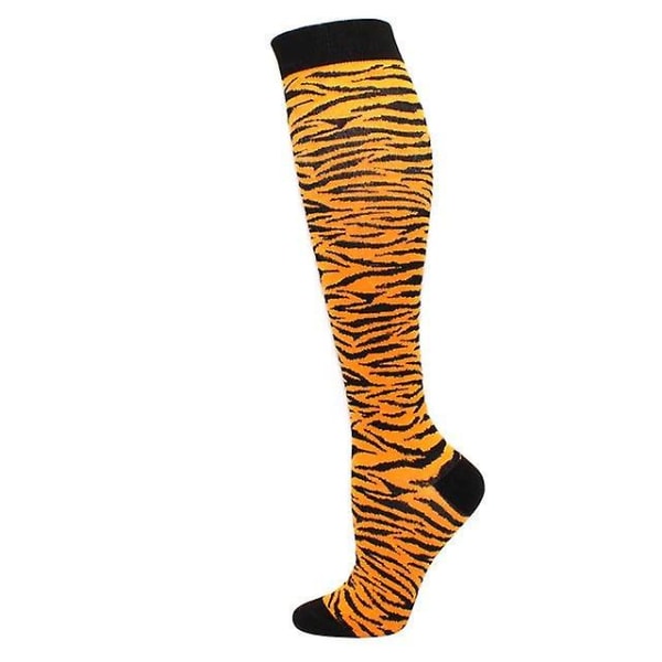 Tiger Stripe Knæhøje sokker (kompressionsstrømper) Multicolor L/XL