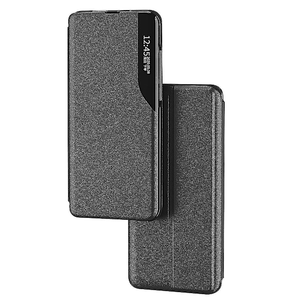 För Samsung Galaxy A54 5G Mobilskal med Magnetisk Automatisk Stängning Klar Siktfönster Anti-Repor Flip Läder Mobilskal med Ställ