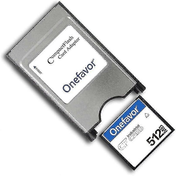 Onefavor Compact Flash til PCMCIA ATA Adapter CF til PC Kort Adapter PCMCIA ATA Adapter for CF 2 Kort (leveres med 512MB CF Minnekort)