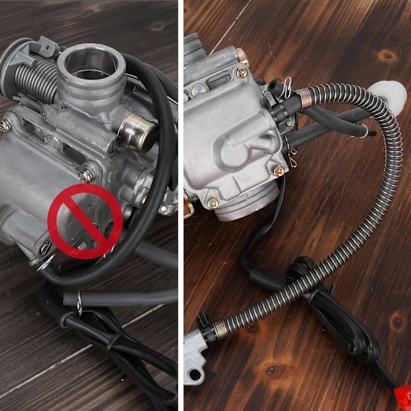 PD24J Forgasser 24mm Forgasser med dreneringsrør for 4-takts GY6 125cc 150cc ATV Kart Scooter Moped QMJ/QMI157 QMJ/QMI152