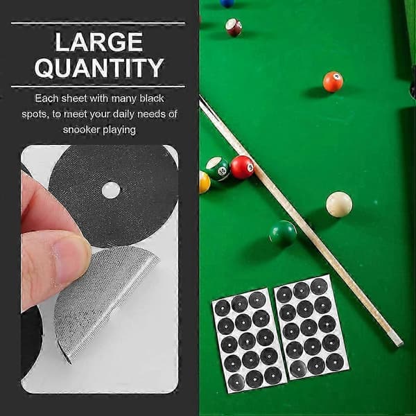 3 ark med markeringsprickar för biljardbord, svarta snooker-prickar