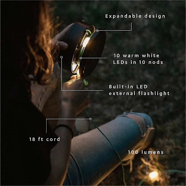 Udendørs Camping Lys Solcelle Lys String LED Camping Lampe Telefon Oplader Udendørs Gadgets Campingudstyr-jie-jie