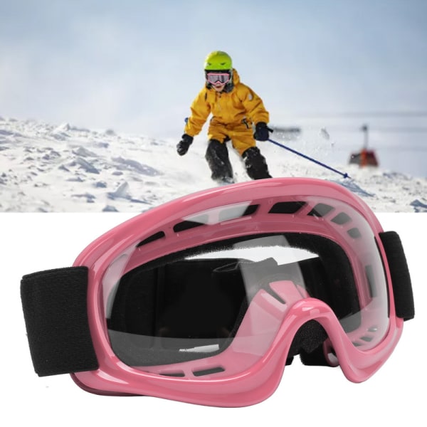 JFJC Kids Dirt Bike Goggles Slagmodstand UV-beskyttelse Motorcykelbriller til udendørs cykling Ski ATV Off Road Racing Pink