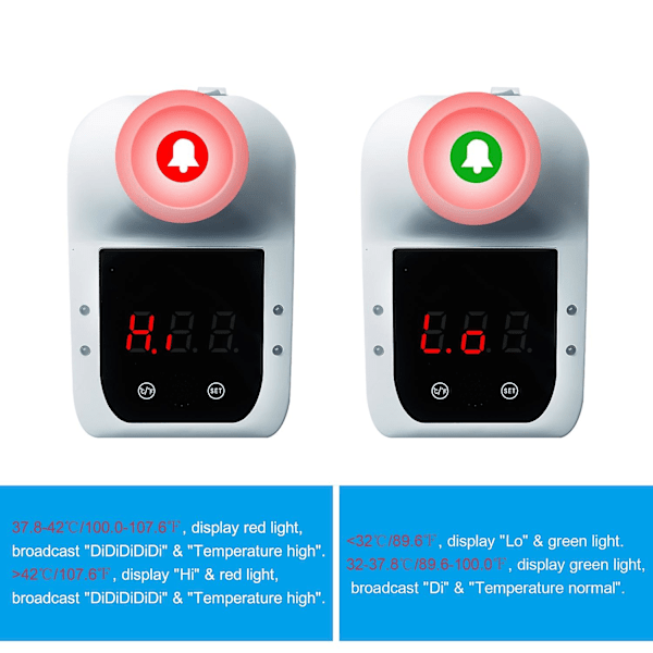 Berøringsfrit infrarødt pandetermometer til børn og voksne med LCD-display.