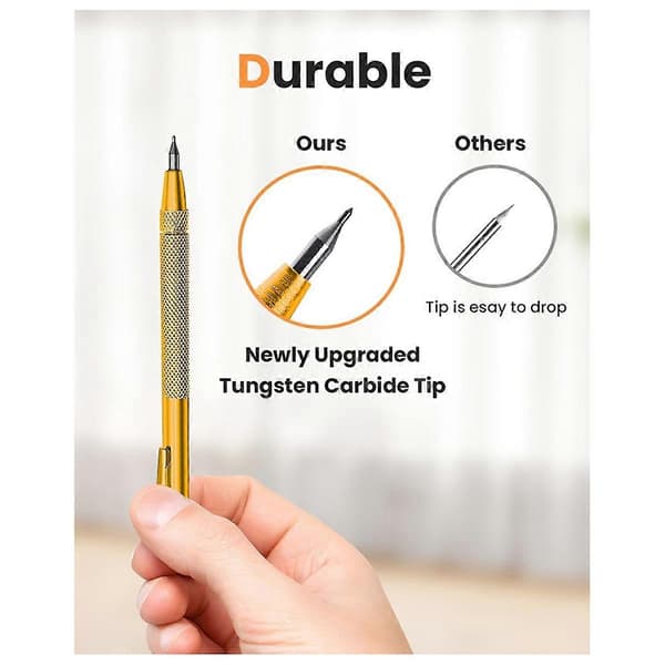 4-pack Tungsten Carbide-ristare med magnet, metallristare, med 24 extra utbytespetsar och stållinjal