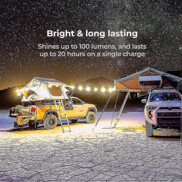 MPOWERD Luci Sun String Lights + Telefonlader: Solar/USB, Hvit 5,5m, 100 Lumen A-J Edition 1129