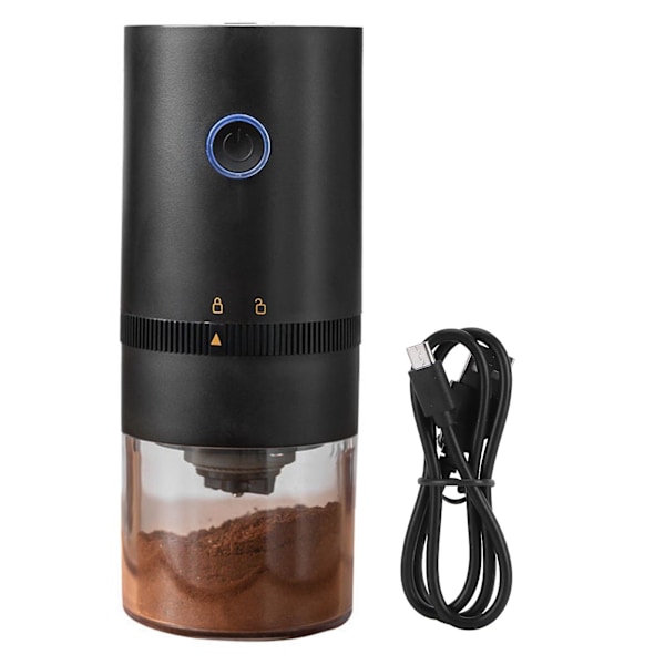 USB Uppladdningsbar Elektrisk Kaffekvarn, Liten Svart Kaffekvarn för Hem, Café och Restaurang