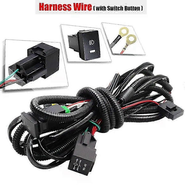 Kompatibel Angel Eye tåkelyktmontering for Peugeot 207 2006-2012 bil frontfanger tåkelykt med halo ring kjørelys H11 12v Harness Wire