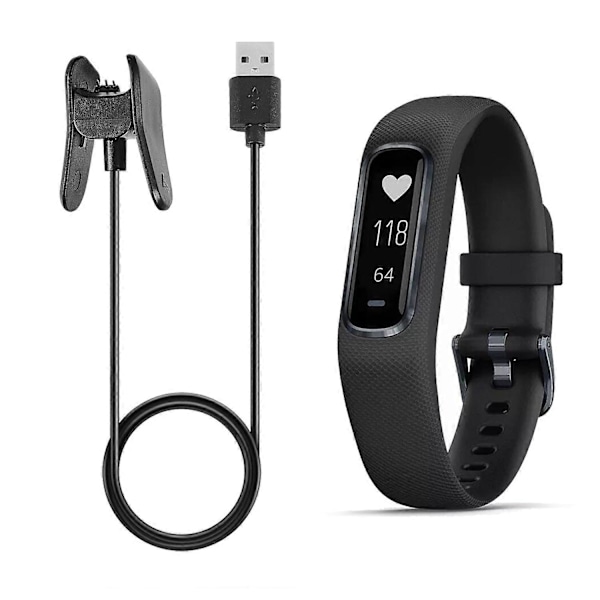 Type A For Garmin Vivosmart 4 1m Erstatning USB Data Synkroniserings Ladekabel Ledning med Ladeklips