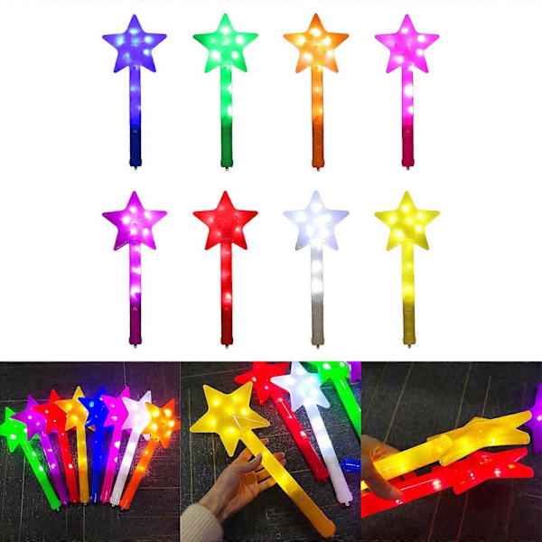 Lysande Magiska Stav Lysande Pinnar LED Blinkande Stav Set med 10 Färgglada Stjärnfe Stav Barn Födelsedagsfest Tillbehör Blå Blue