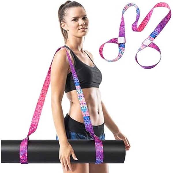 Yogastrop, Justerbar Ring Yogastrop, Fitness Stretch-strop, Passer til Alle Størrelser Måtter, 170 cm x 3,8 cm