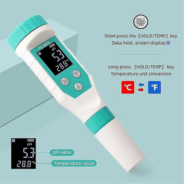 7 I 1 Ph/fri Klor/orp/ec/tds/salt/temp Ph-mätare Pool Salinitetstestare Ip67 Vattentät-A1