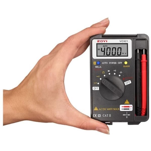 Mini digitalt lommemultimeter, voltmeter, amperemeter, modstandstester, ohmmeter, voltmeter, amperemeter, 4000 tællinger