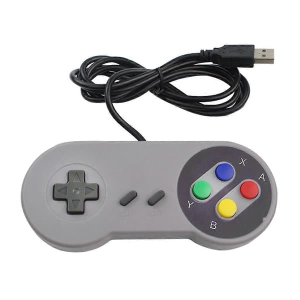 Retro Gaming Joypads Gamepad WiredUSB Spilcontrollere til SNES Emulatorer Support til RaspberryPi Retro USB Controller Grey